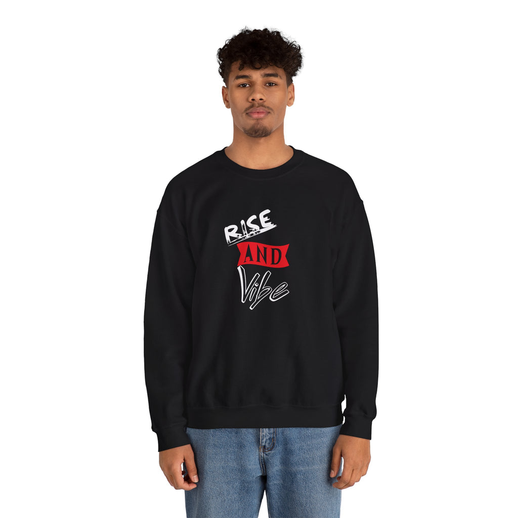 Rise and Vibe Crewneck Unisex Sweatshirt, Runway Vibe Tribe Statement Anthem