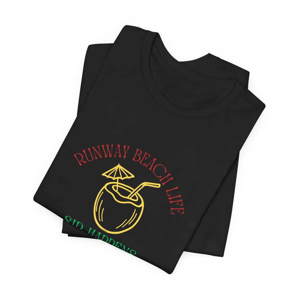 Runway Beach Life Brand Color Unisex Tee — “Sip Happens” Tropical Cocktail Shirt