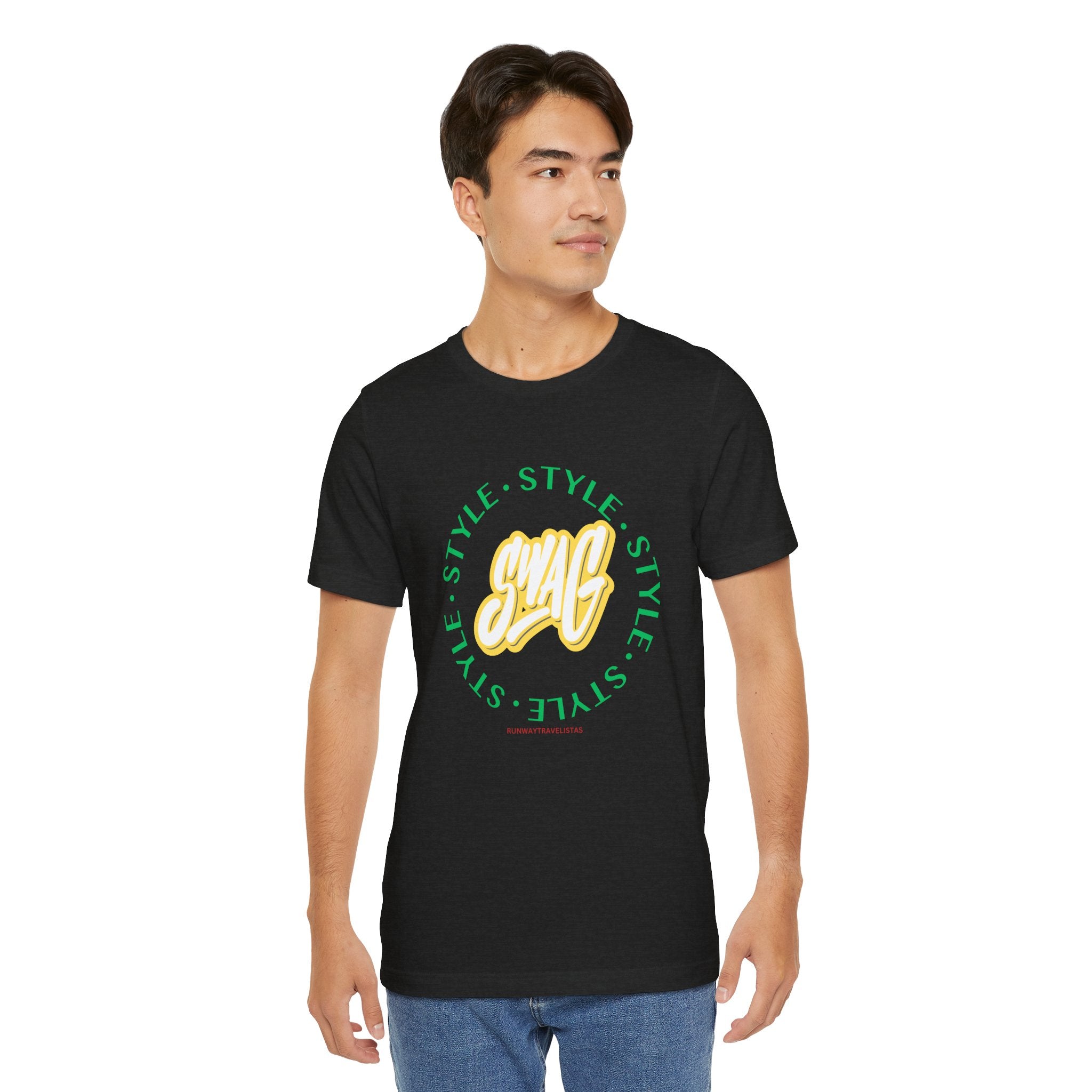 Style Circle Graphic Unisex Tee — "SWAG" Script Logo