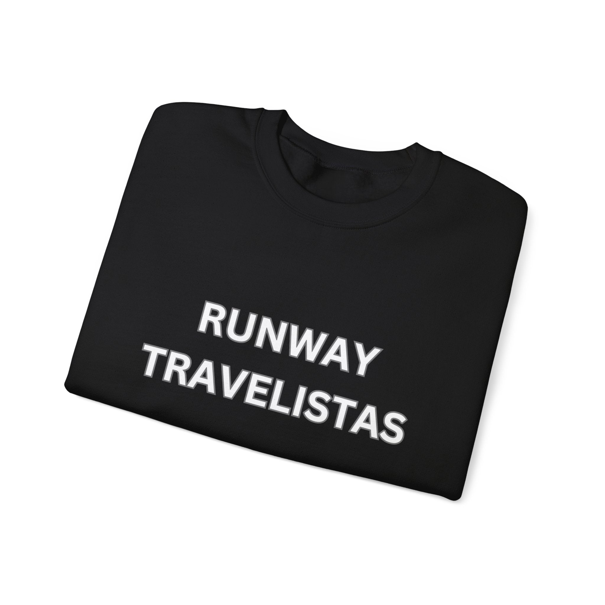 Runway Travelistas Solid Lettering Unisex Crewneck Sweatshirt
