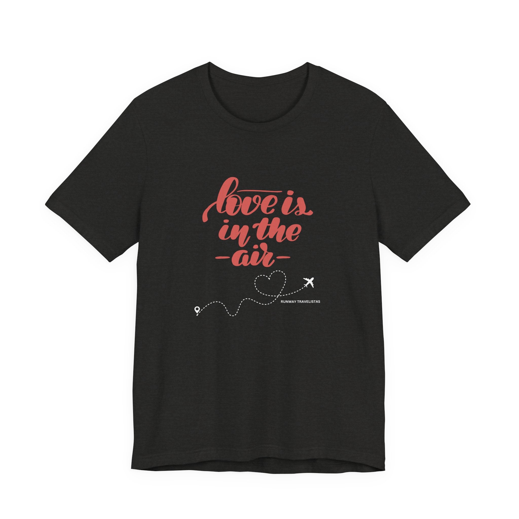 Love Is in the Air Unisex Tee — Romantic Airplane Heart Travel T‑Shirt