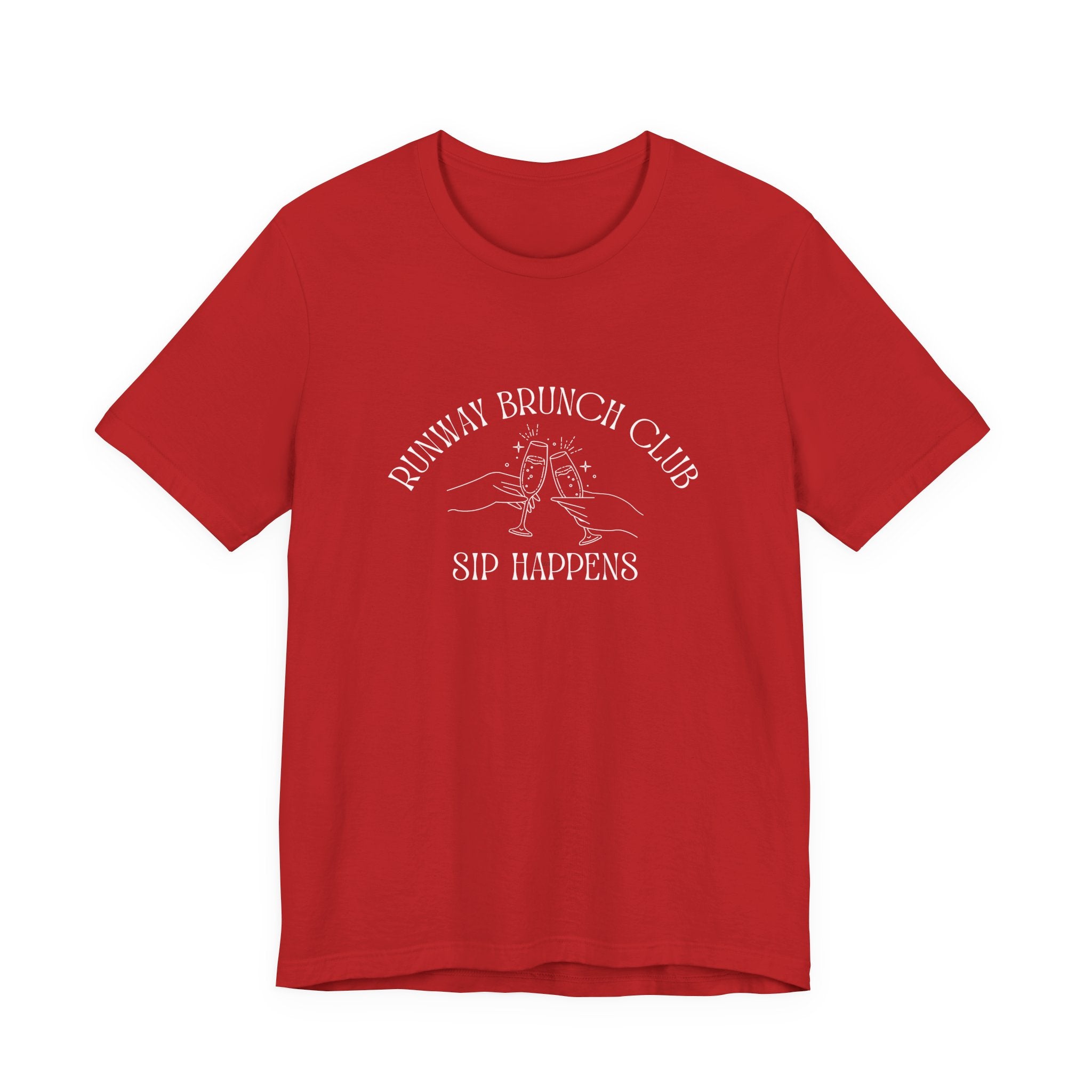 Runway Brunch Club Unisex T-Shirt — “Sip Happens” Graphic Tee