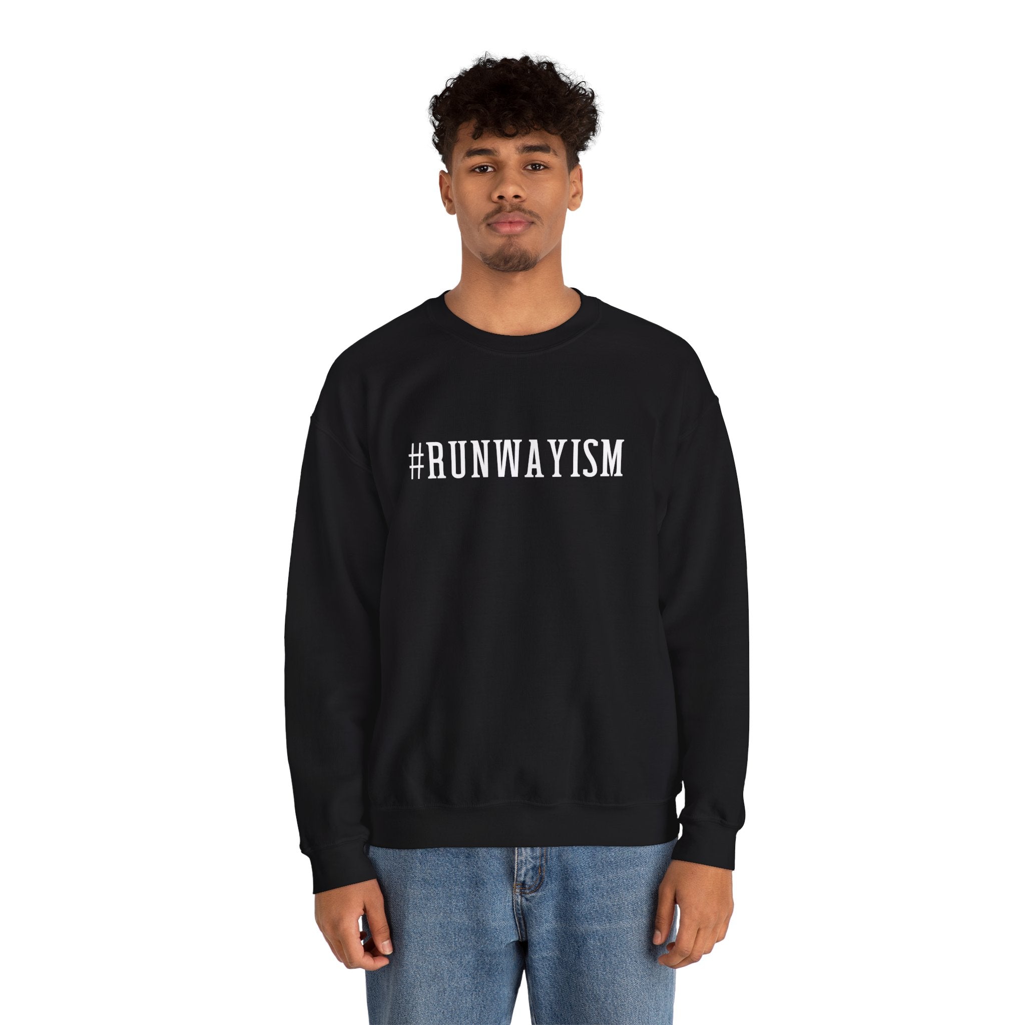 Runwayism Crewneck Unisex Sweatshirt — #RUNWAYISM Fashion, Statement Pullover