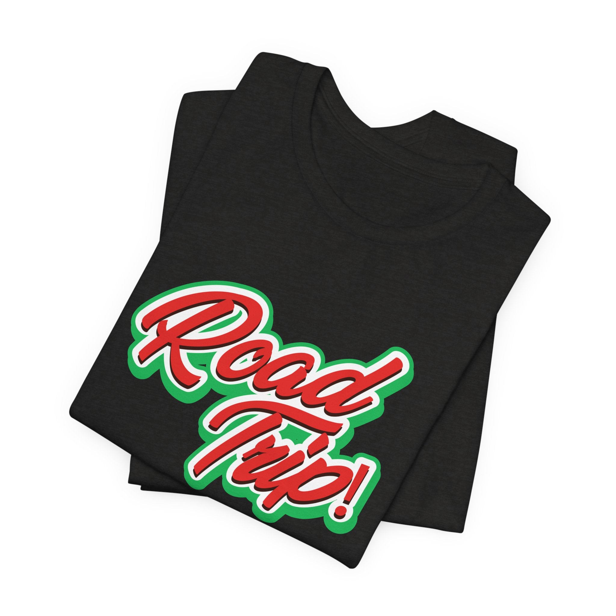 Road Trip Unisex T-Shirt — Retro Green & Red Car Travel Tee