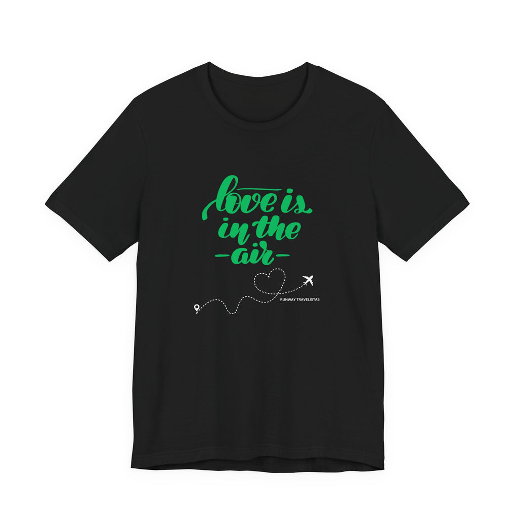 Love Is in the Air Unisex Tee — Romantic Travel Plane Heart T‑Shirt