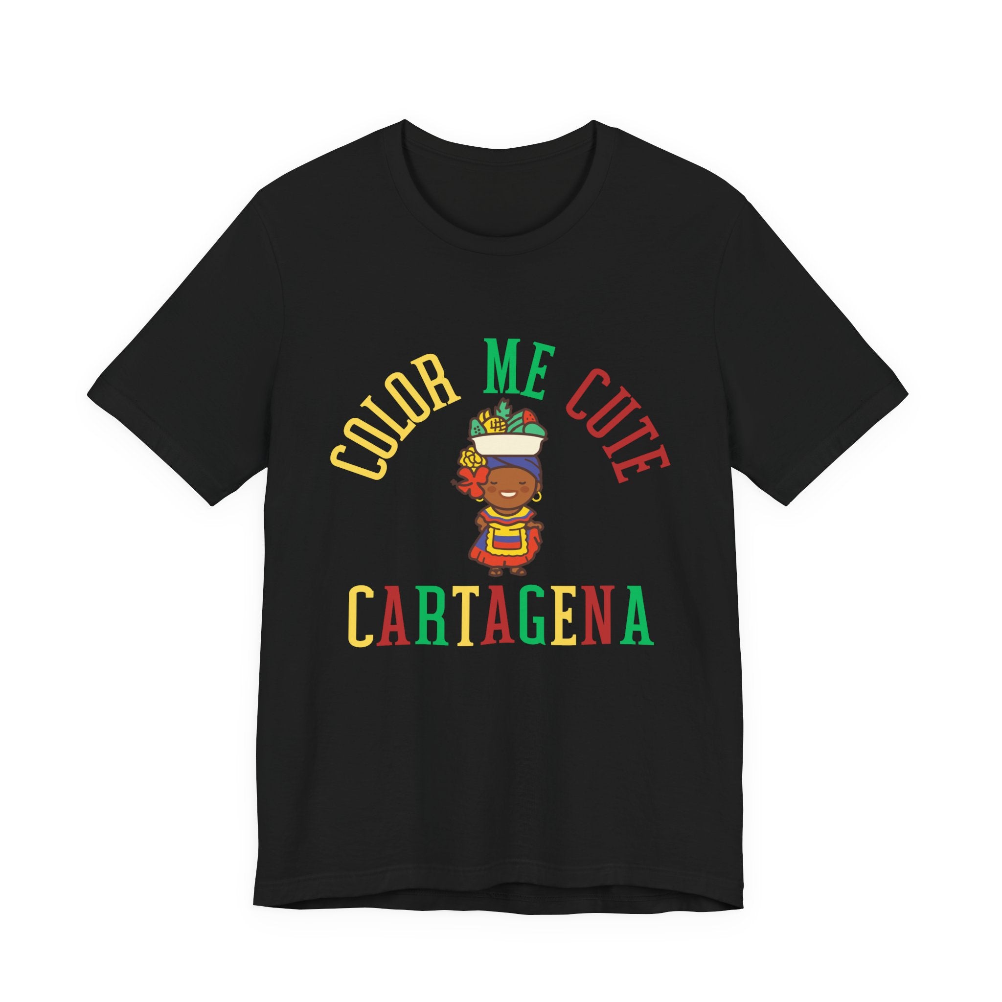 Cartagena 'Color Me Cute' T‑Shirt — Afro‑Caribbean Fruit Vendor Design