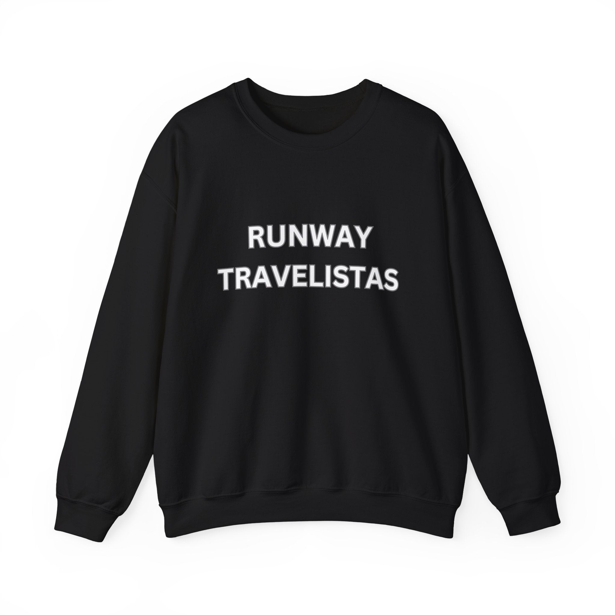 Runway Travelistas Solid Lettering Unisex Crewneck Sweatshirt