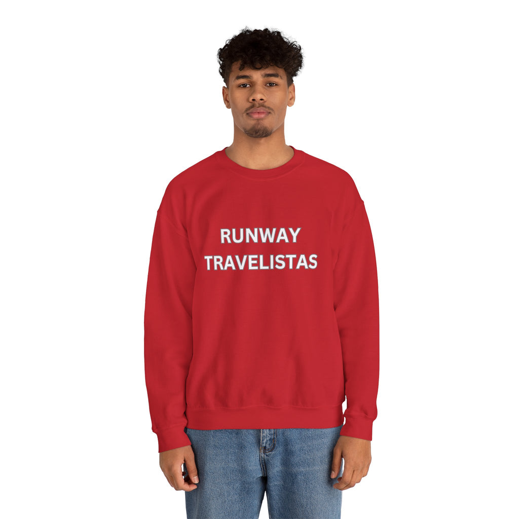 Runway Travelistas Solid Lettering Unisex Crewneck Sweatshirt