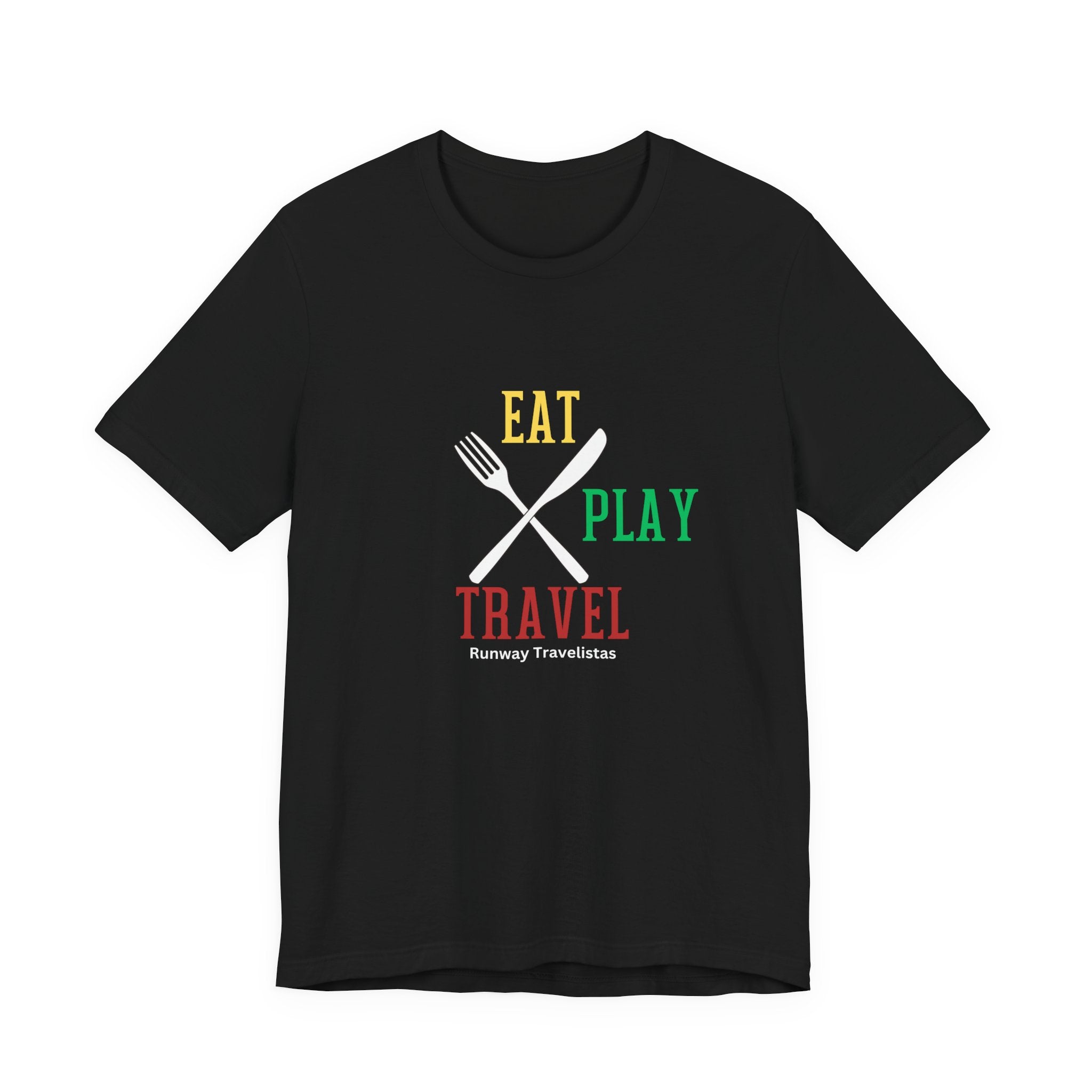Eat Play Travel Unisex T-Shirt — Travel & Food Adventure Tee