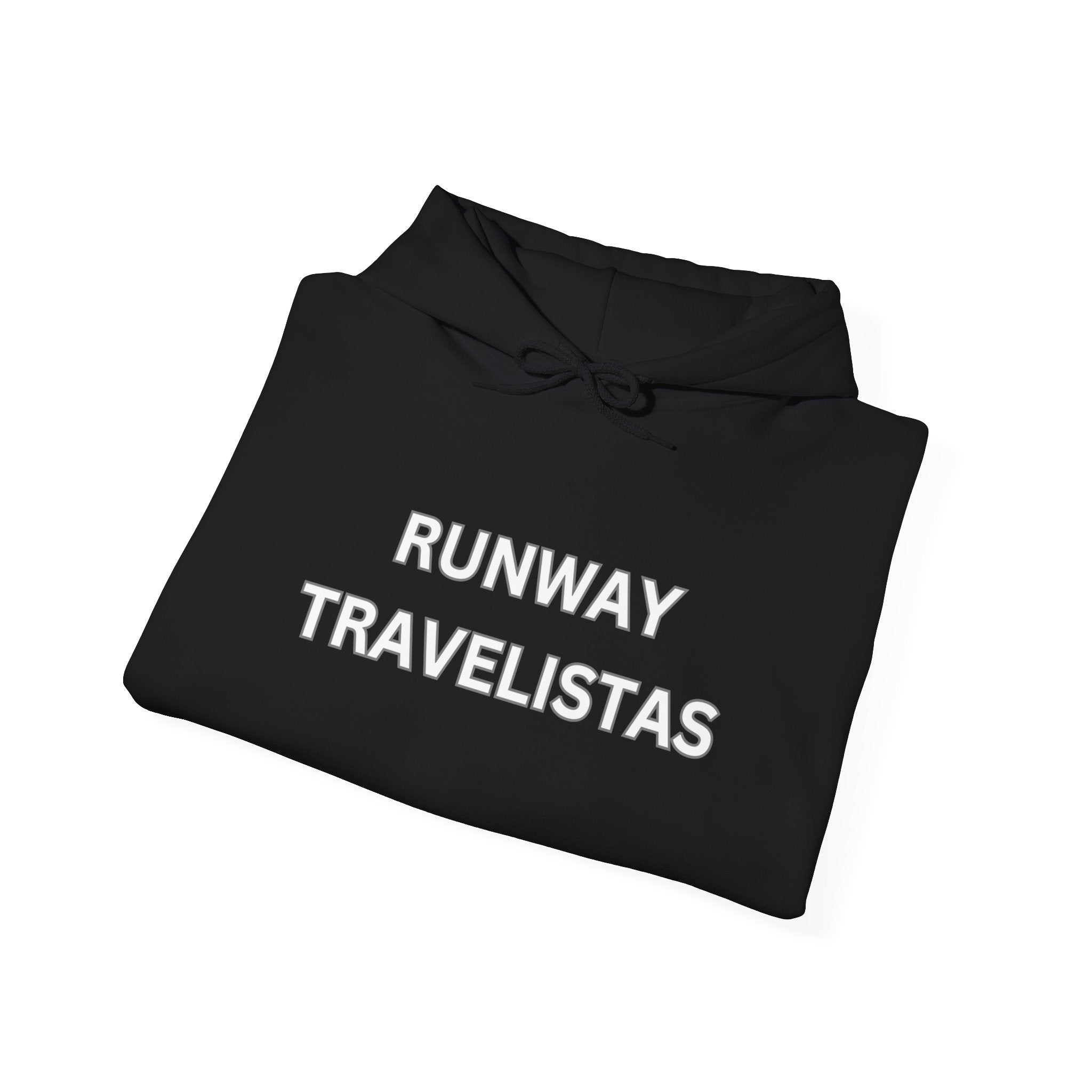 Runway Travelistas Solid Lettering Unisex Hoodie – Fashion-Forward Travel Crewneck