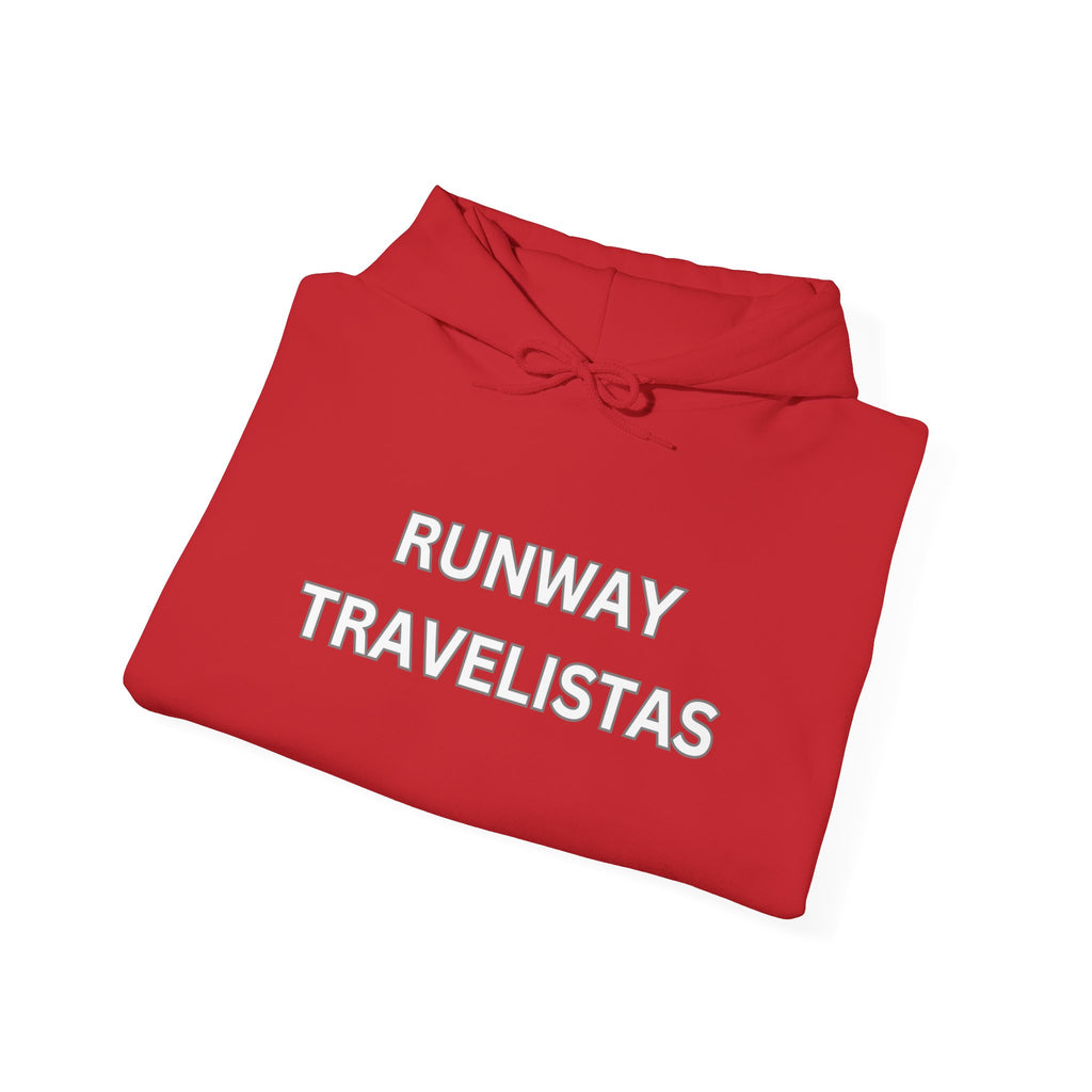 Runway Travelistas Solid Lettering Unisex Hoodie – Fashion-Forward Travel Crewneck