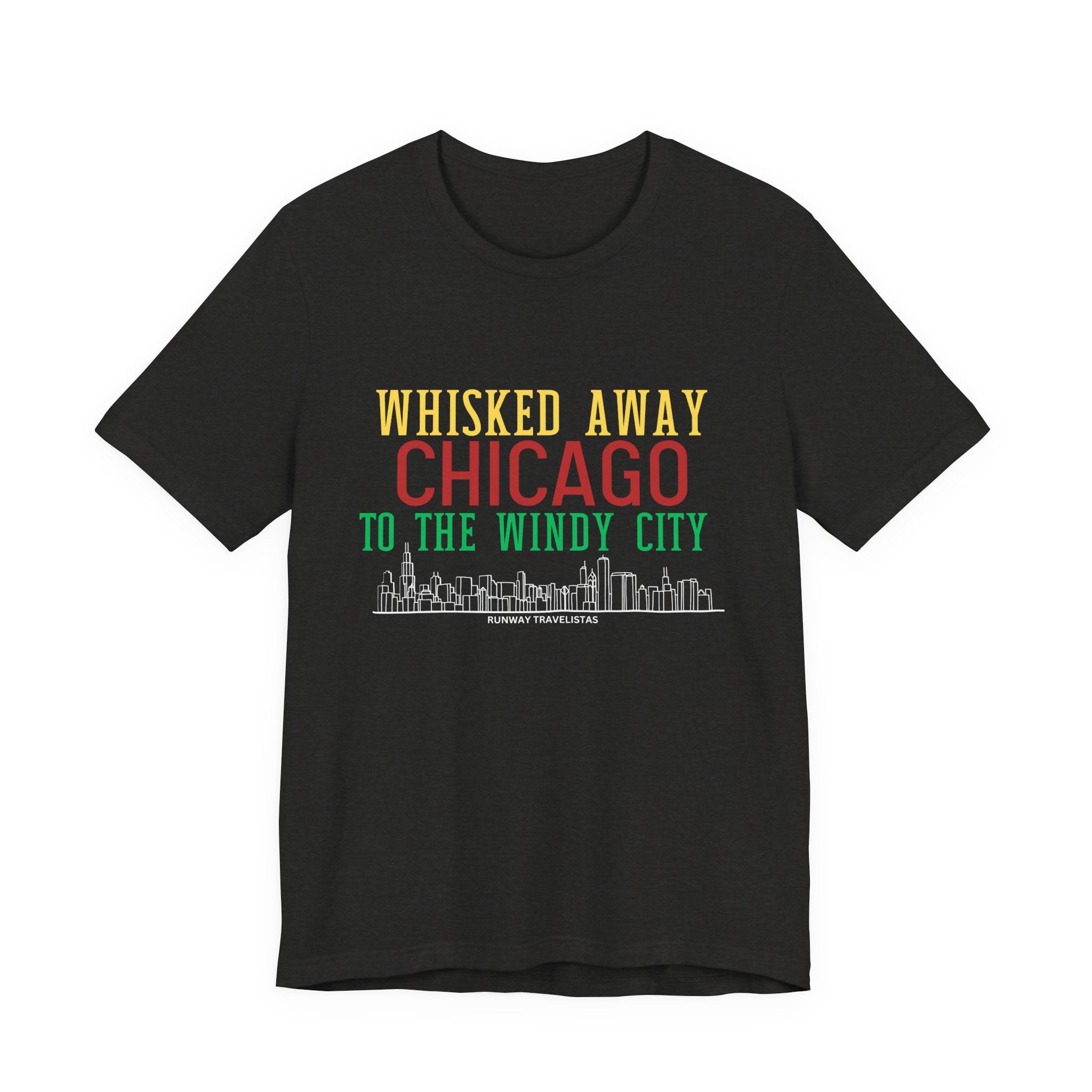 Chicago Skyline Unisex T-Shirt — "Whisked Away to the Windy City" Vintage Travel Tee