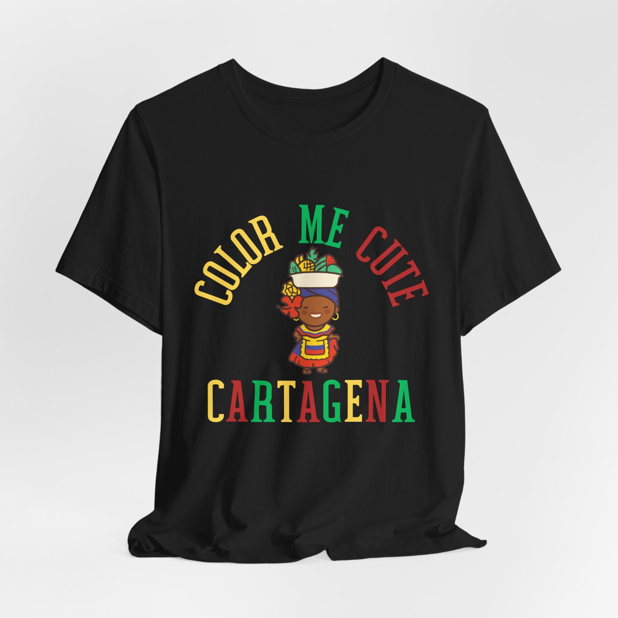Cartagena 'Color Me Cute' T‑Shirt — Afro‑Caribbean Fruit Vendor Design