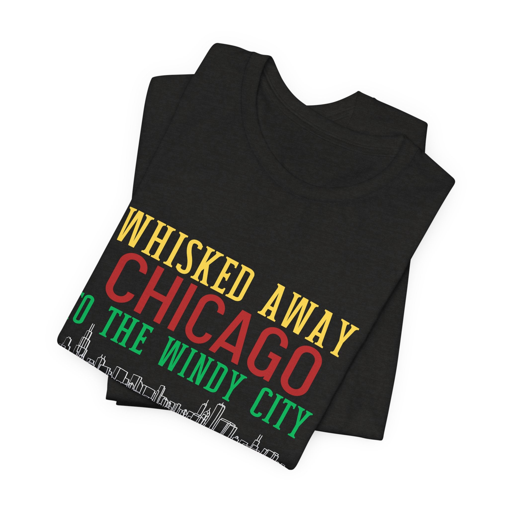 Chicago Skyline Unisex T-Shirt — "Whisked Away to the Windy City" Vintage Travel Tee
