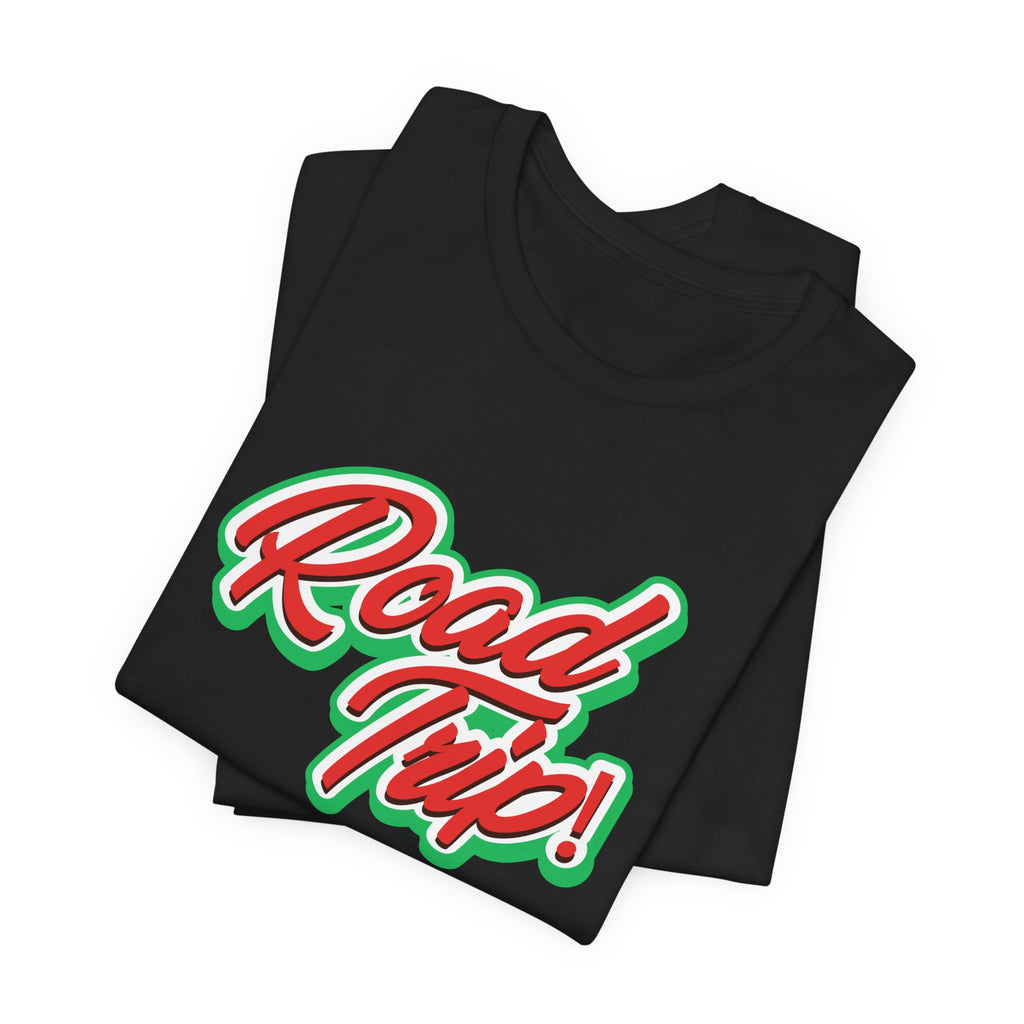 Road Trip Unisex T-Shirt — Retro Green & Red Car Travel Tee