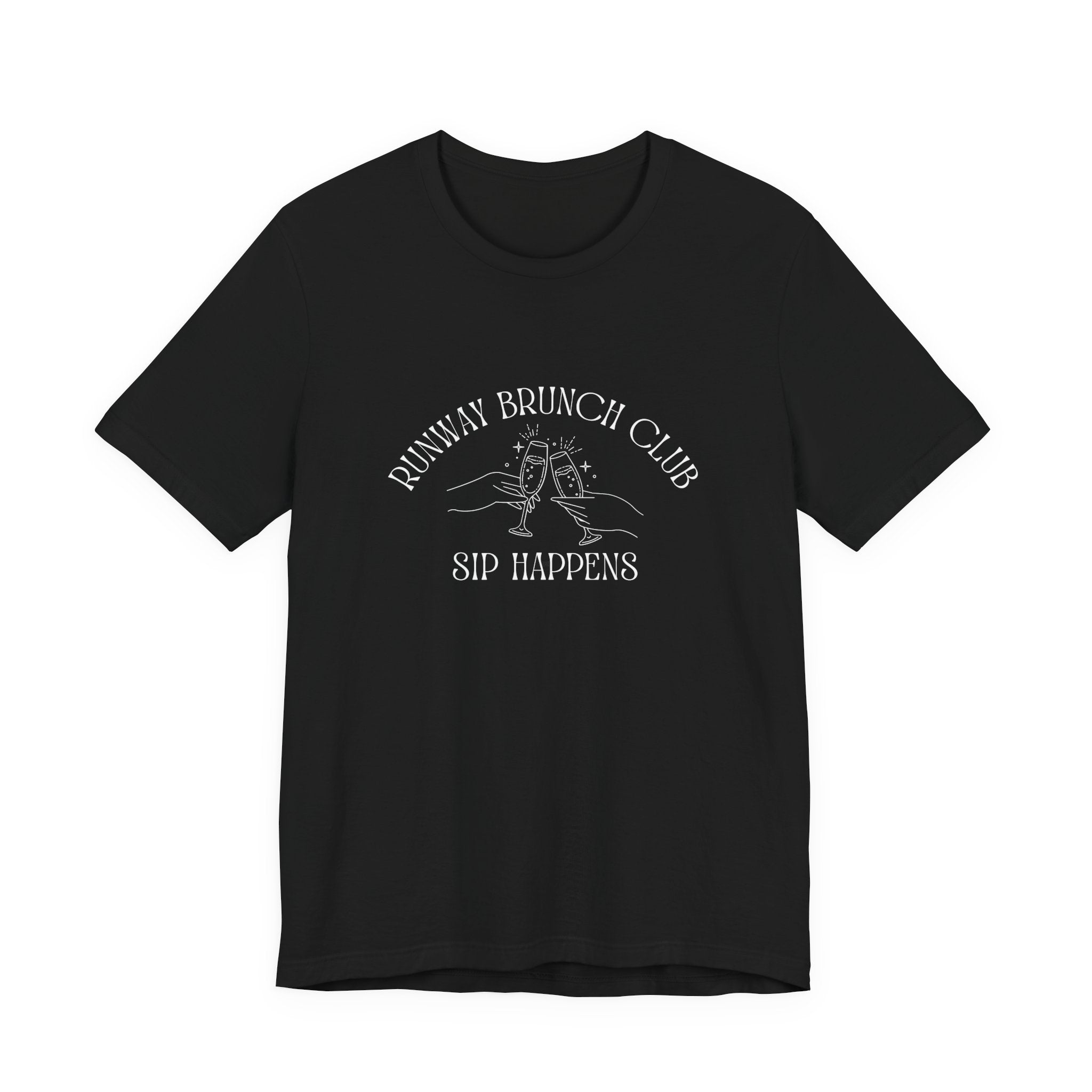 Runway Brunch Club Unisex T-Shirt — “Sip Happens” Graphic Tee