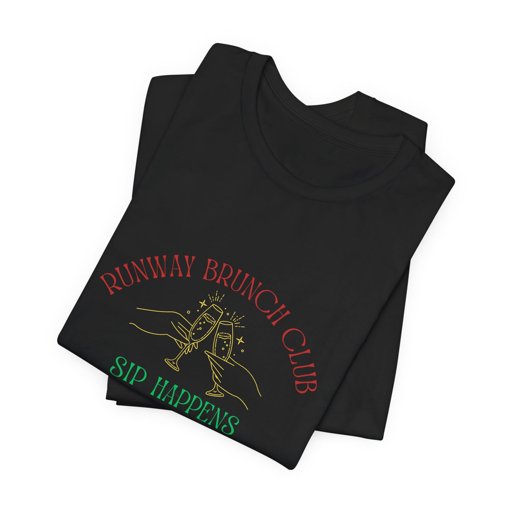 Brunch Club Brand Color Unisex T-Shirt - "Sip Happens" Graphic Tee