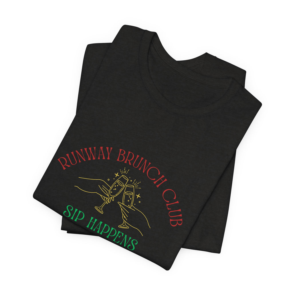 Brunch Club Brand Color Unisex T-Shirt - "Sip Happens" Graphic Tee