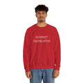 Hollowed Lettering Crewneck Unisex Sweatshirt — "Runway Travelistas" Minimal Travel Crewneck for Fashion-Forward Travelers