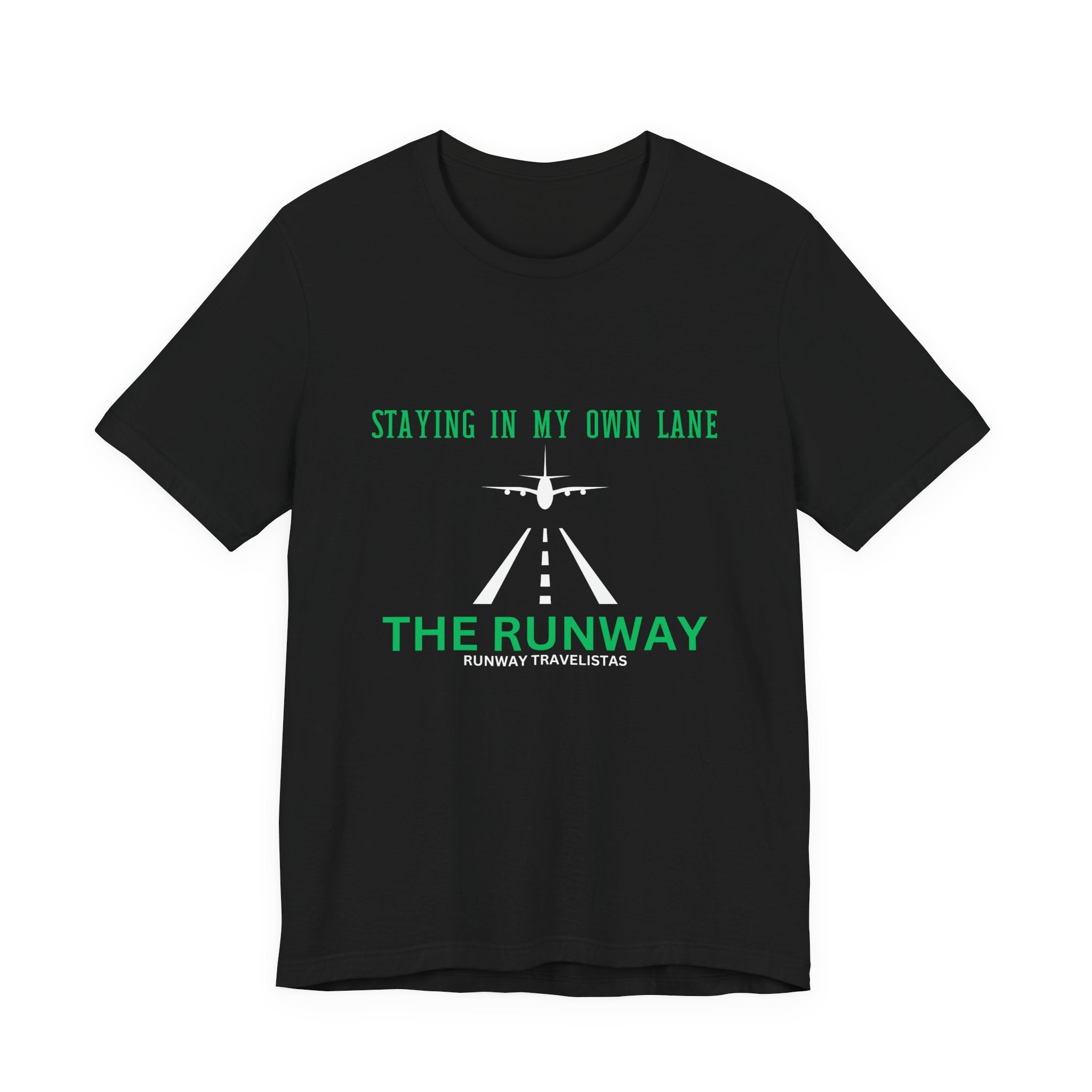 Runway His or Her Unisex T‑Shirt — "Staying In My Own Lane" Airplane Graphic Tee