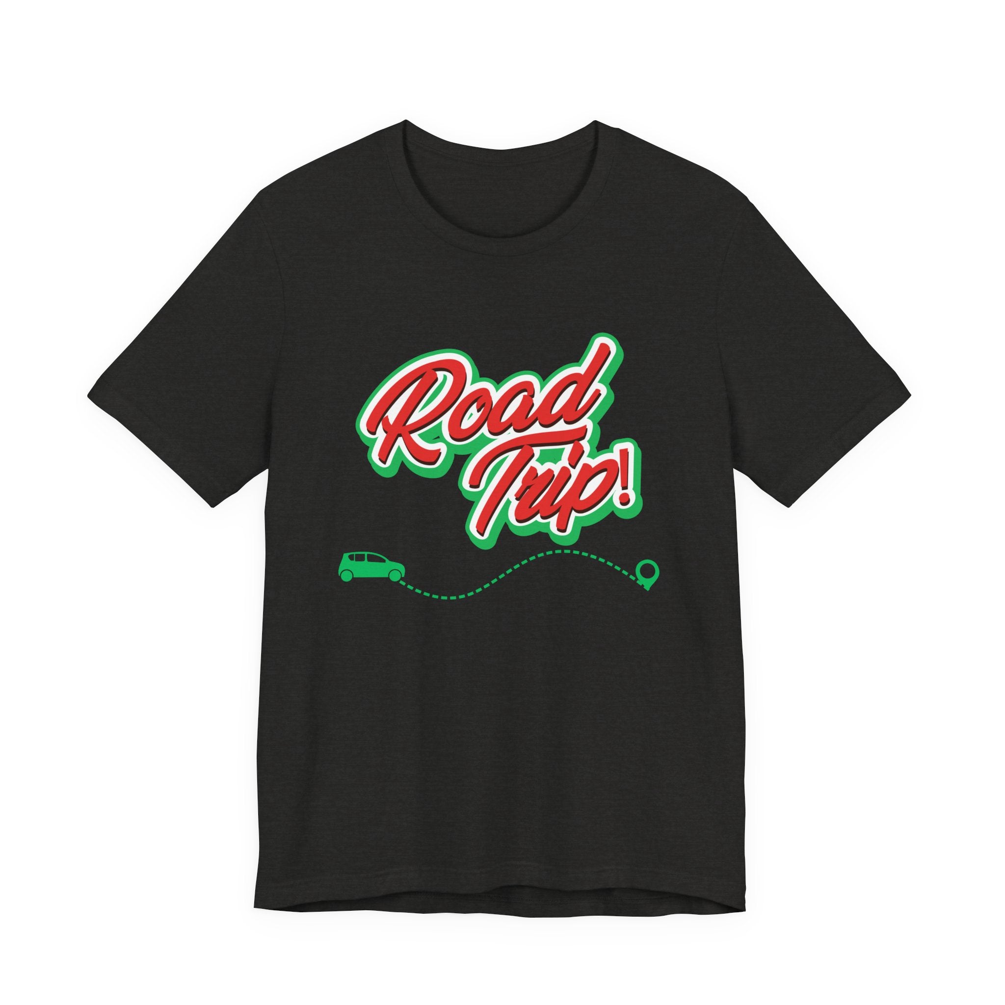 Road Trip Unisex T-Shirt — Retro Green & Red Car Travel Tee