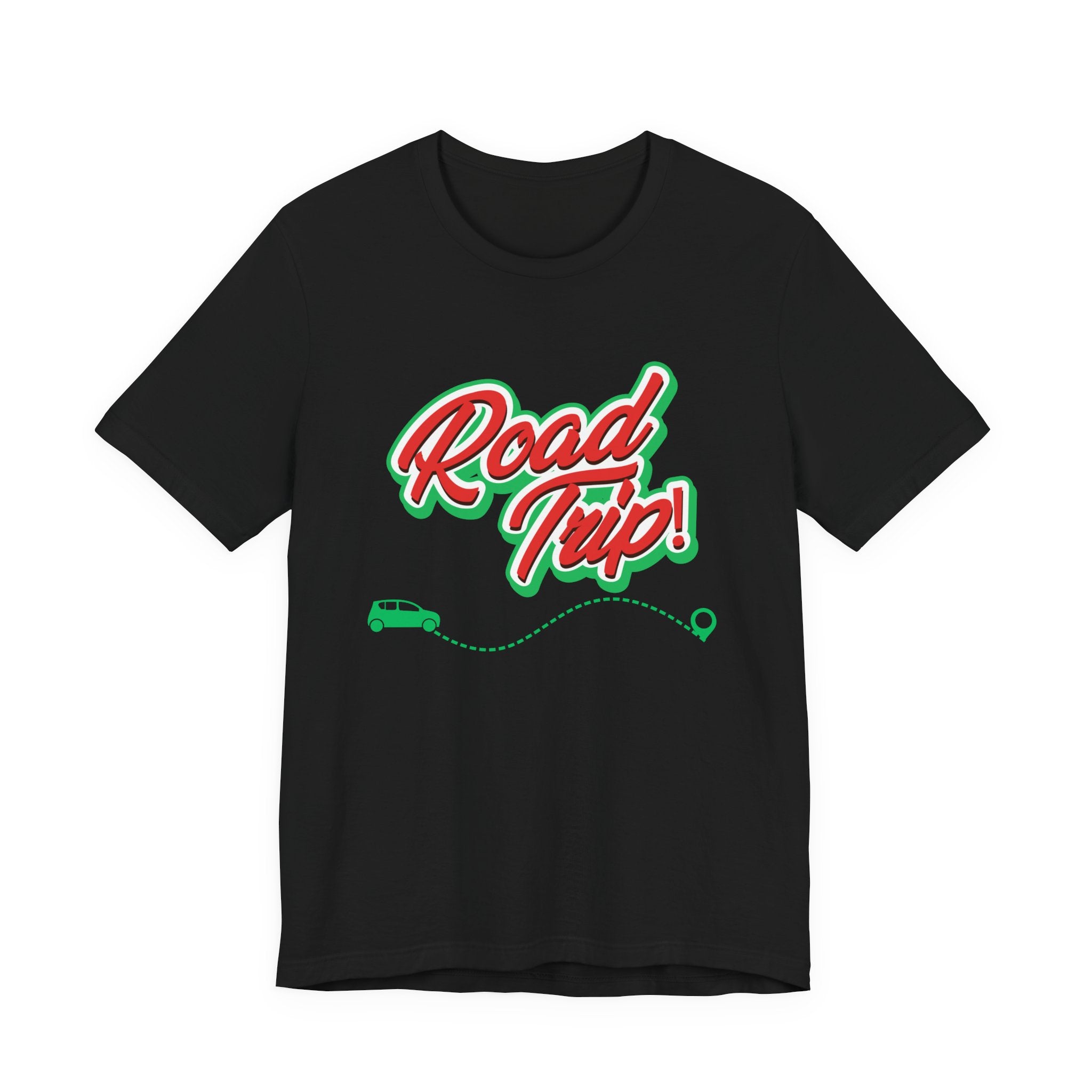 Road Trip Unisex T-Shirt — Retro Green & Red Car Travel Tee